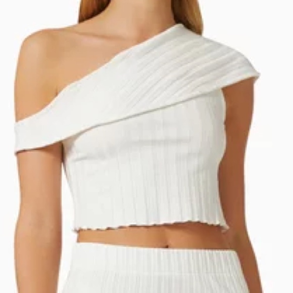 NWOT SIMON MILLER Fosse One-shoulder Crop Top in Ribbed Mirco Modal
